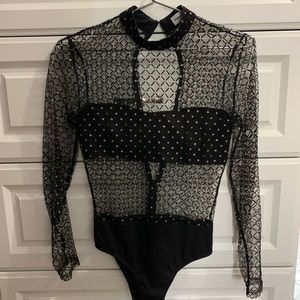 Mesh bodysuit.